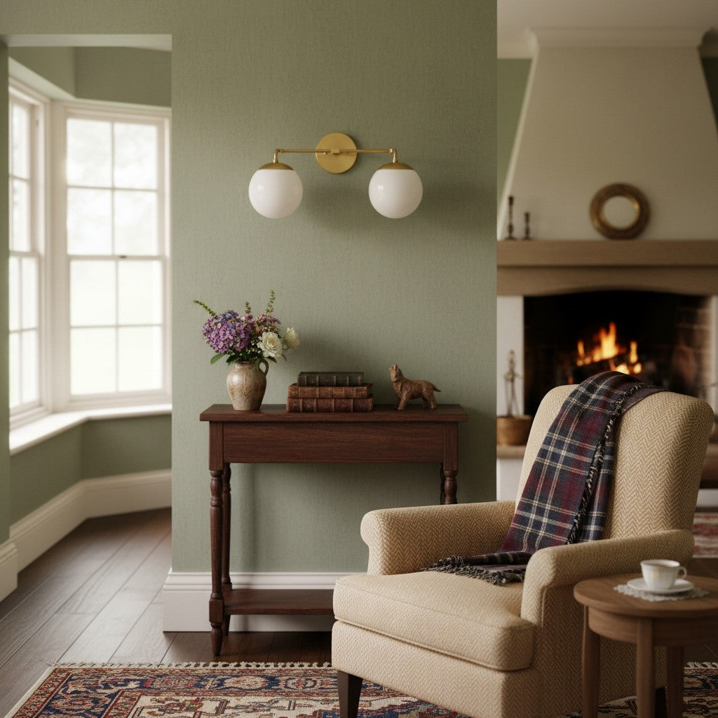 Pearl 2/3-Light Wall Sconce Milk Glass Hallway