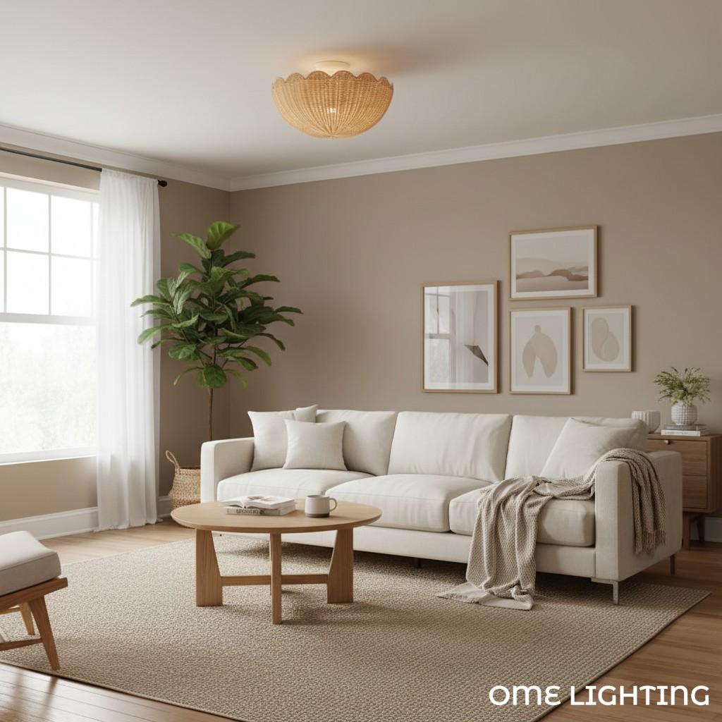 Fungi Celling Light Rattan&Metal