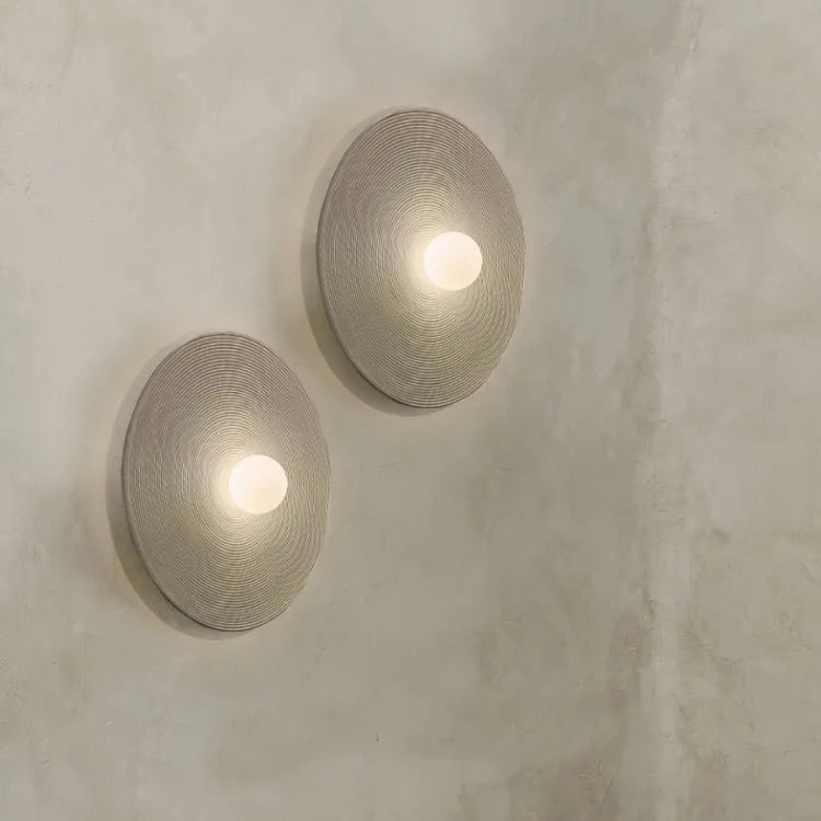 Aria Modern Round Indoor Wall Lamp Wood Bedroom Living Room