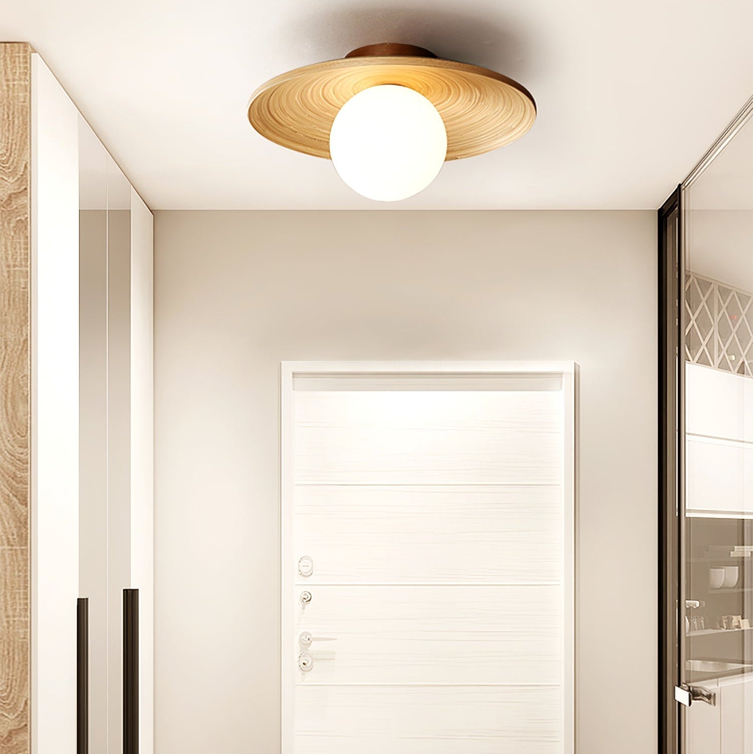 Lustra Ceiling Light Soluna Wood Orbital - Letslighting