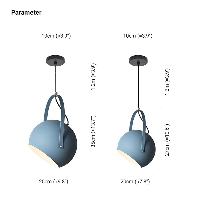 Valentina Colorful Art Deco Pendant Light Spherical Metal Bedroom