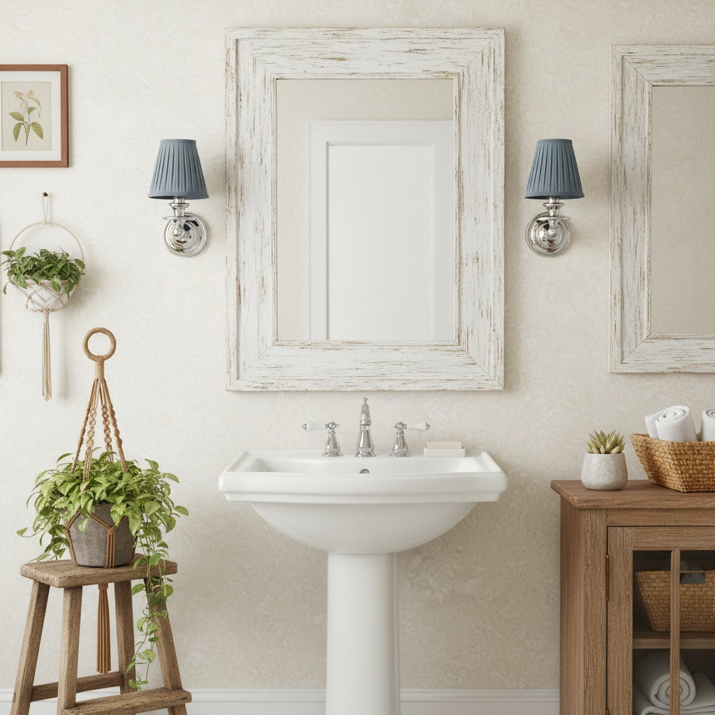 Elite White Fabric Wall Sconce Contemporary Bathrooms