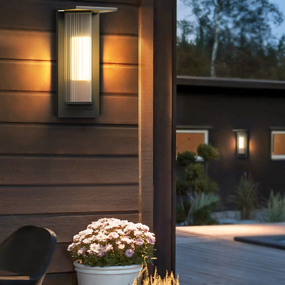 Ray Modern Rectangular Acrylic Outdoor Wall Lamp Transparent