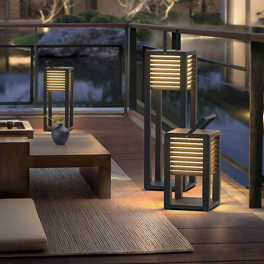 Ray Vintage Cuboid Metal Outdoor Floor Lamp