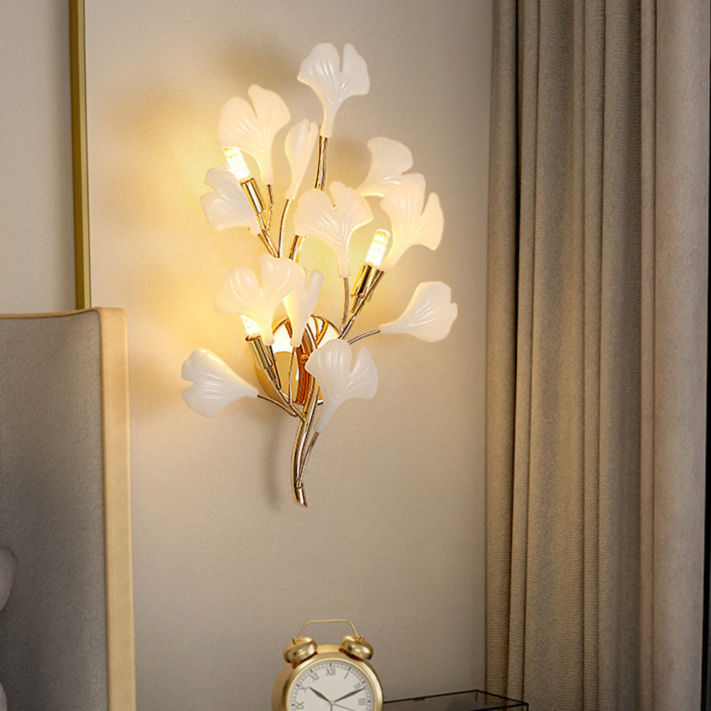 Olivia Decorative Flower Ceramic Metal Wall Lamp Bedroom