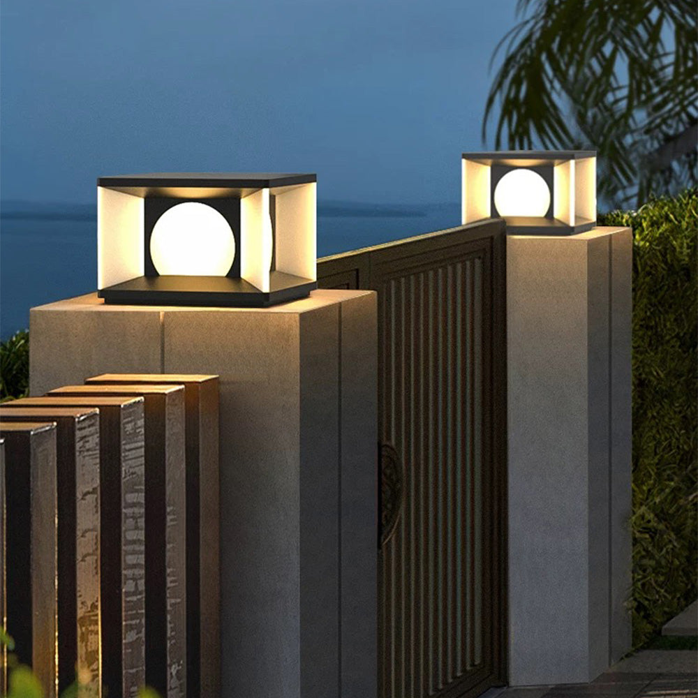 Aria Modern Square Metal Outdoor Light Post