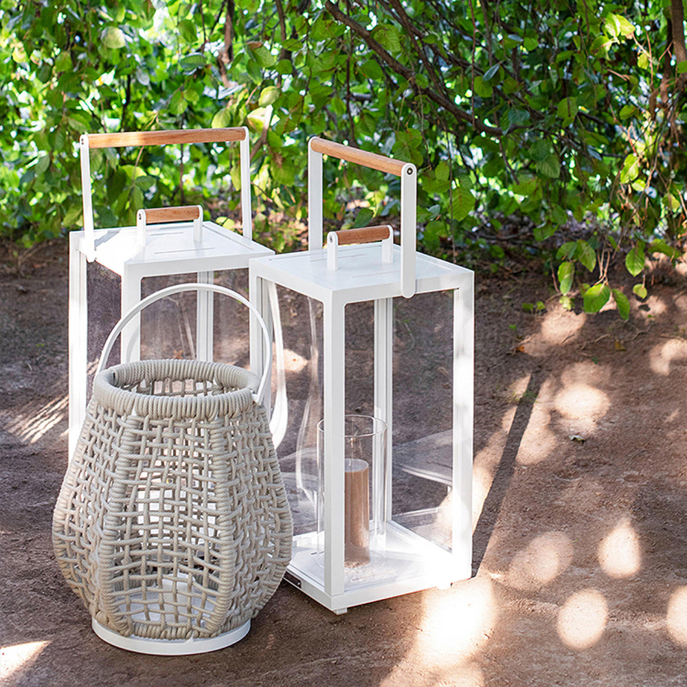 Ritta Vintage Lantern Metal Floor Lamp Metal Rattan