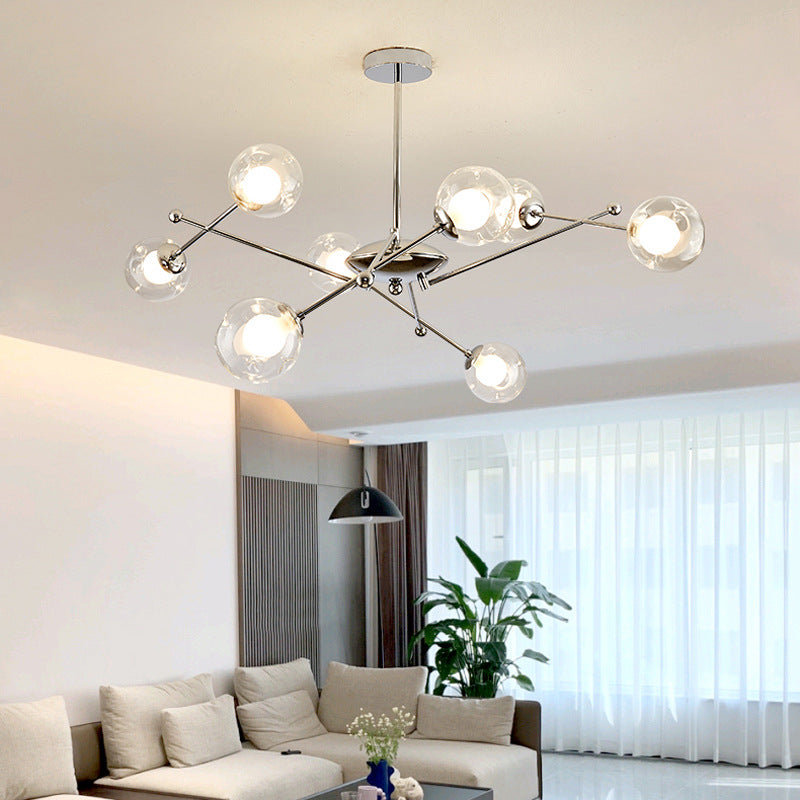 Valentina Modern LED Chandelier Chrome Glass Living Room/Bedroom - Letslighting