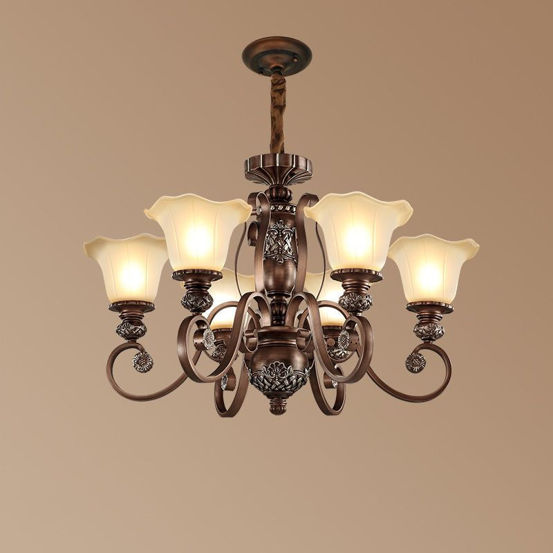 Arisha Retro Flower Pendant Light Glass Living Room Bedroom - Letslighting