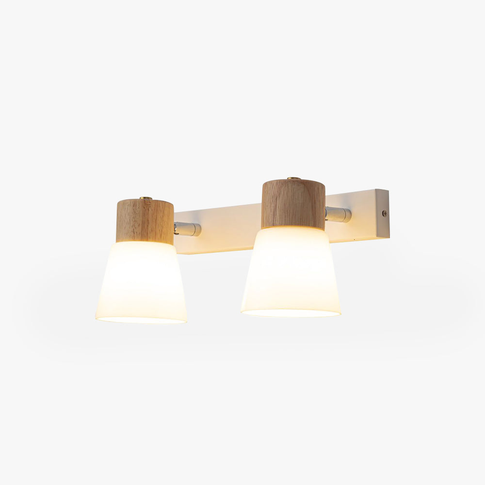 Muto Wall Lamp Nordic Vanity Mirror Front Wood Glass Basement - Letslighting