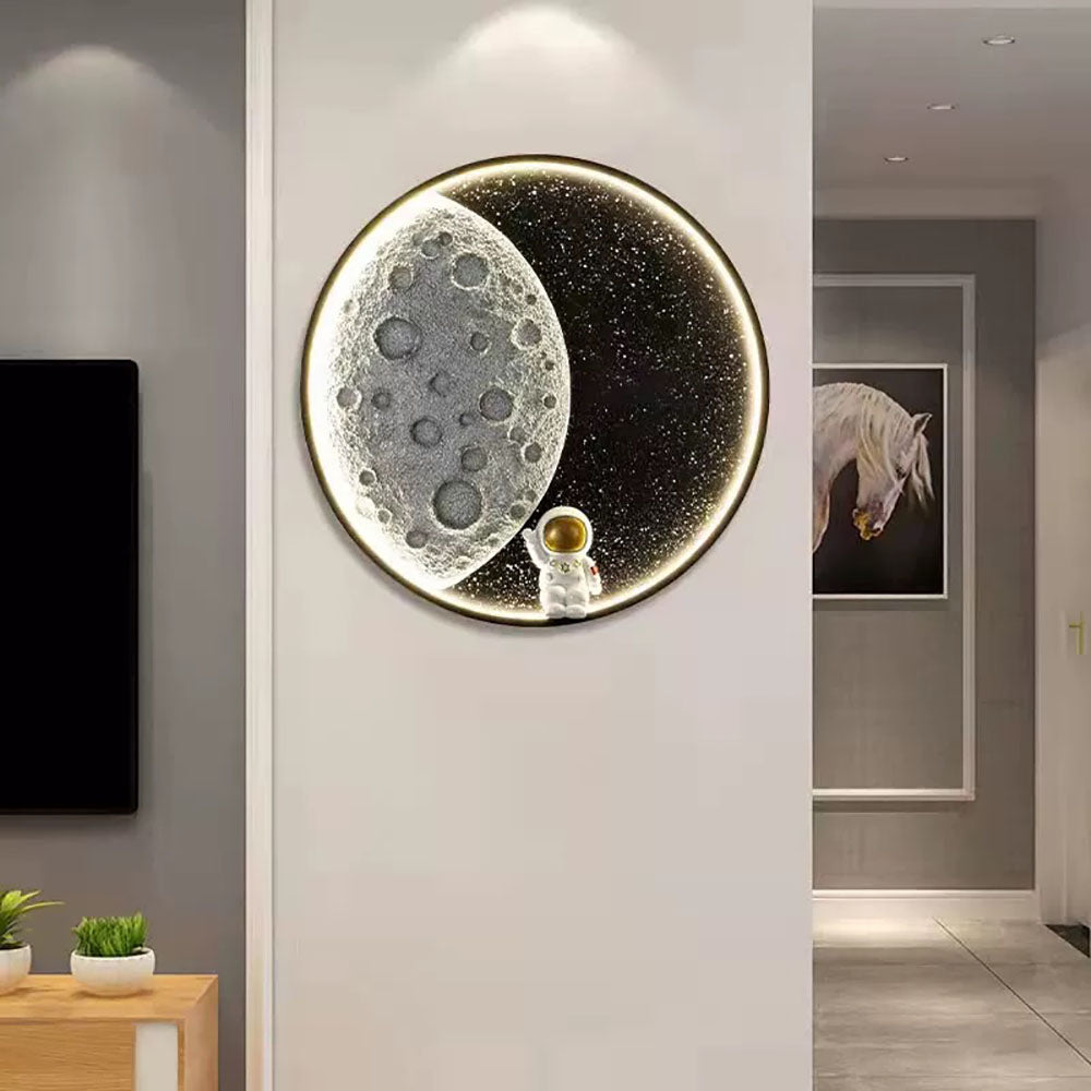 Aria Astronaut Round Moon Wall Lamp - Letslighting