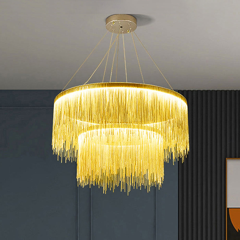 Arisha Tassel Chain Art Deco Pendant Light Living Room Hall - Letslighting