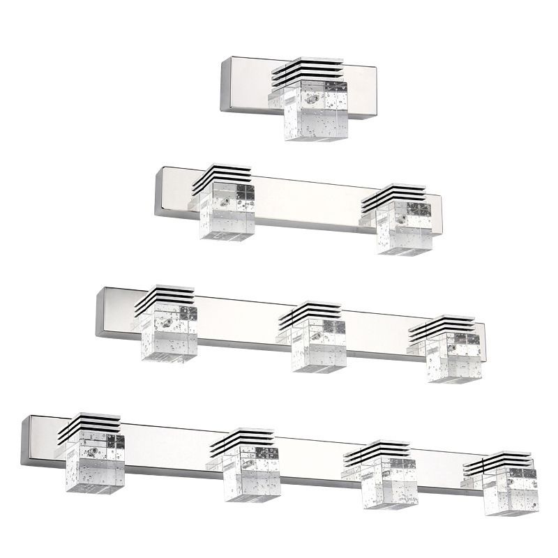 Arisha Modern Square Crystal Vanity Wall Lamp, Bedroom/Bathroom - Letslighting
