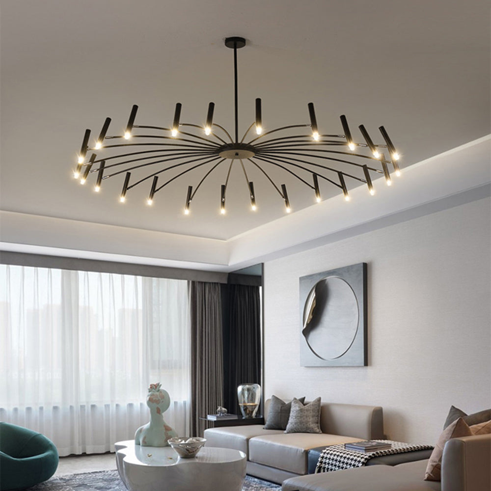 Arisha Modern Blown Linear Metal Chandelier - Letslighting