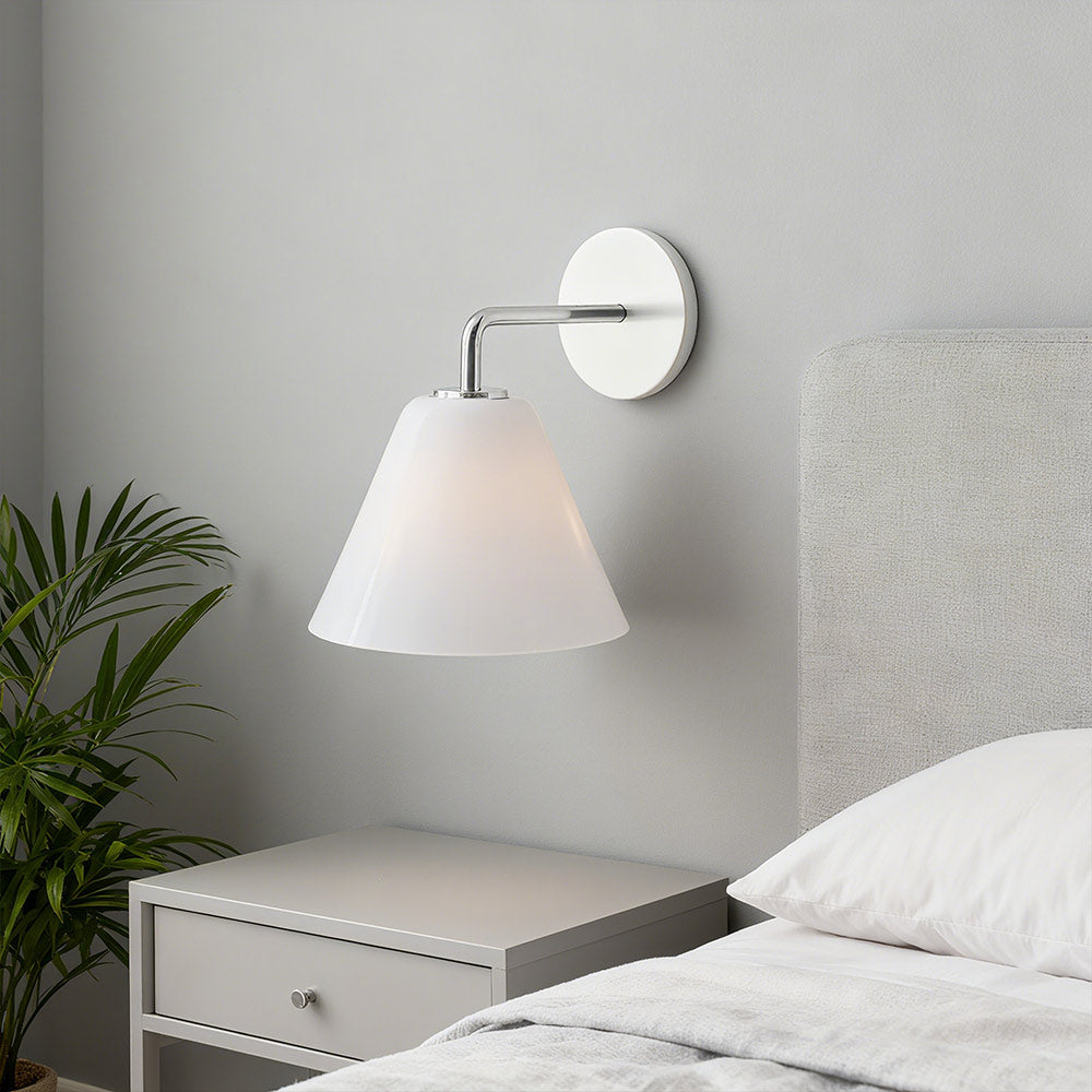 Cone Wall Sconce Milk Glass Living Room
