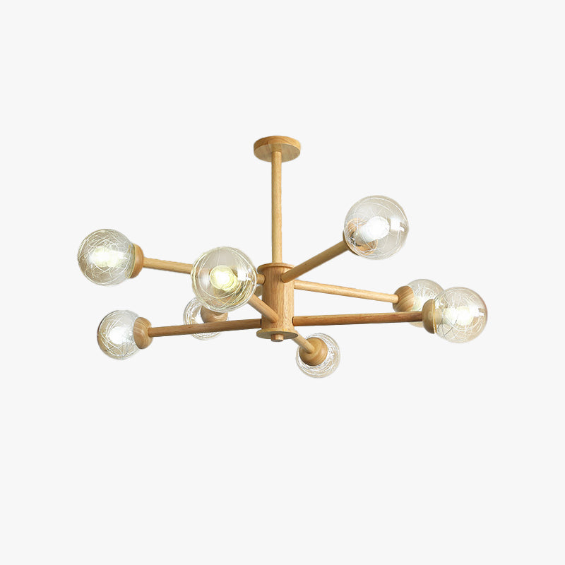 Muto Minimalist Bubble Wood/Glass Pendant Light - Letslighting