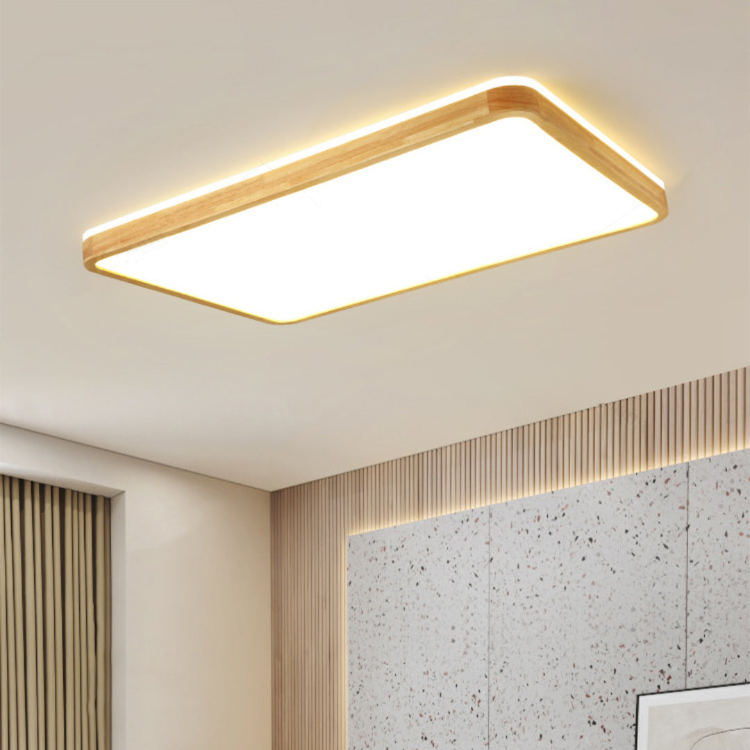 Muto Nordic Acrylic/Wood Flush Mount Ceiling Light Wood - Letslighting