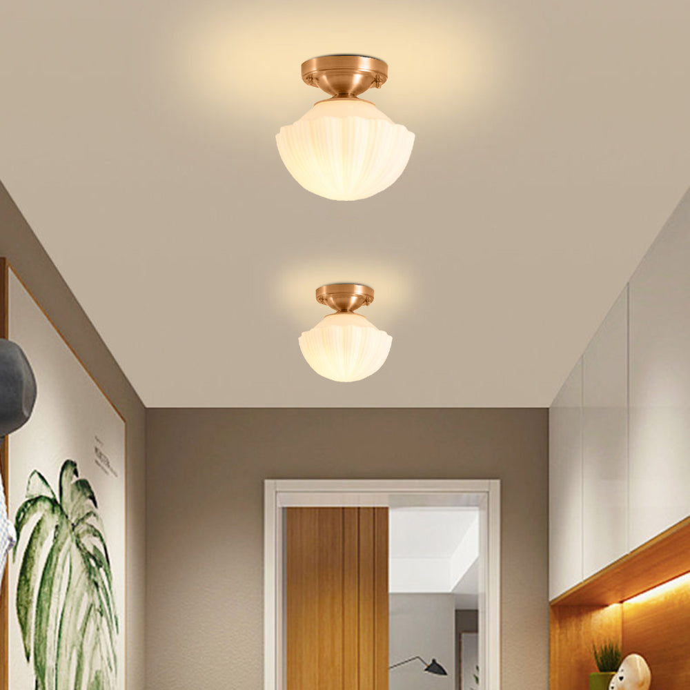 Arisha Retro Metal Flush Mount Brass Ceiling Light