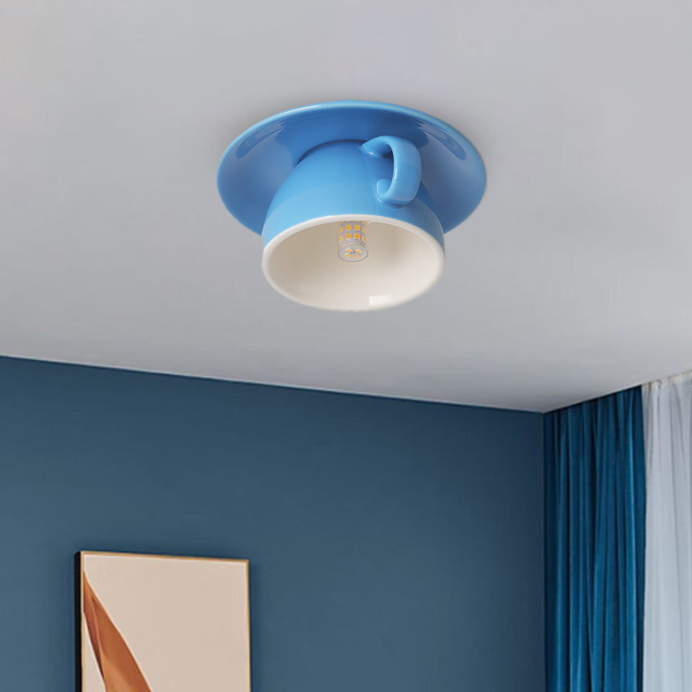 Valentina Modern Coffee Cups Ceramic Flush Ceiling Lighting - Letslighting