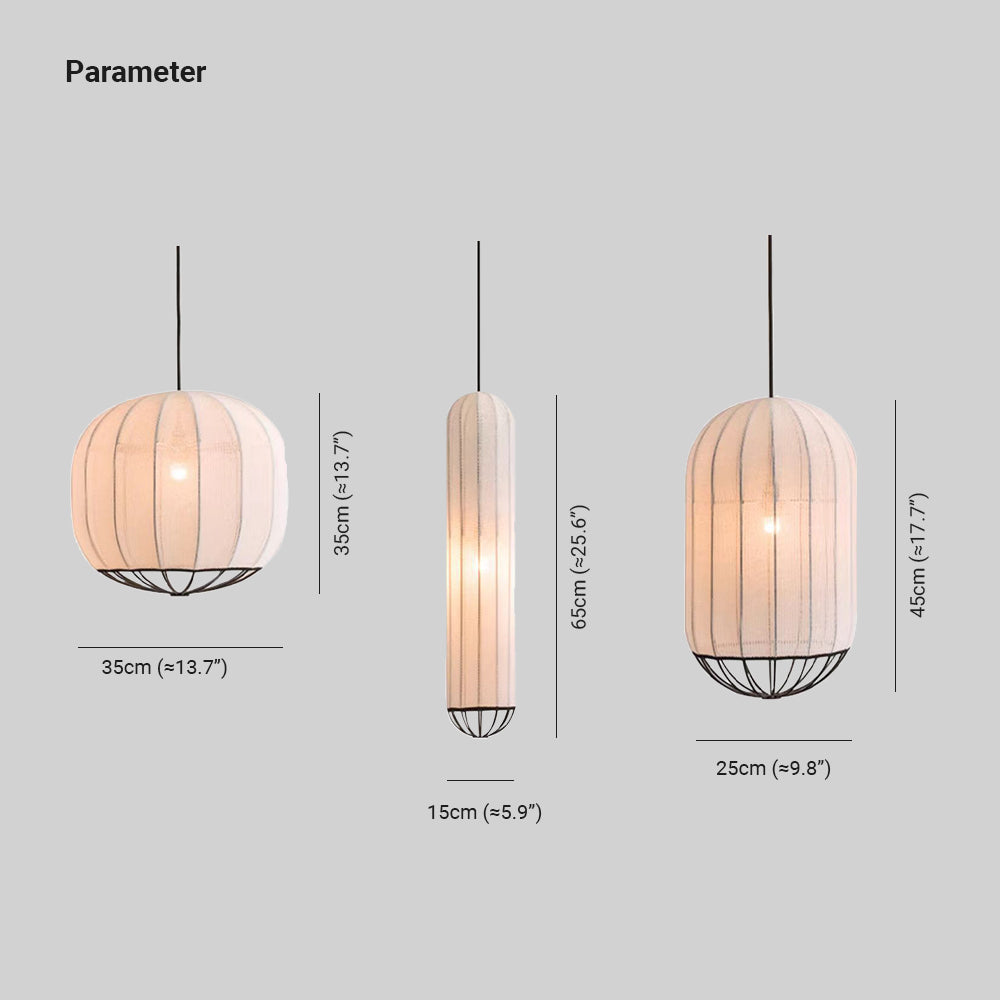 Ritta Pendant Light, Fabric, 5.9"/9.8"/13.7" - Letslighting