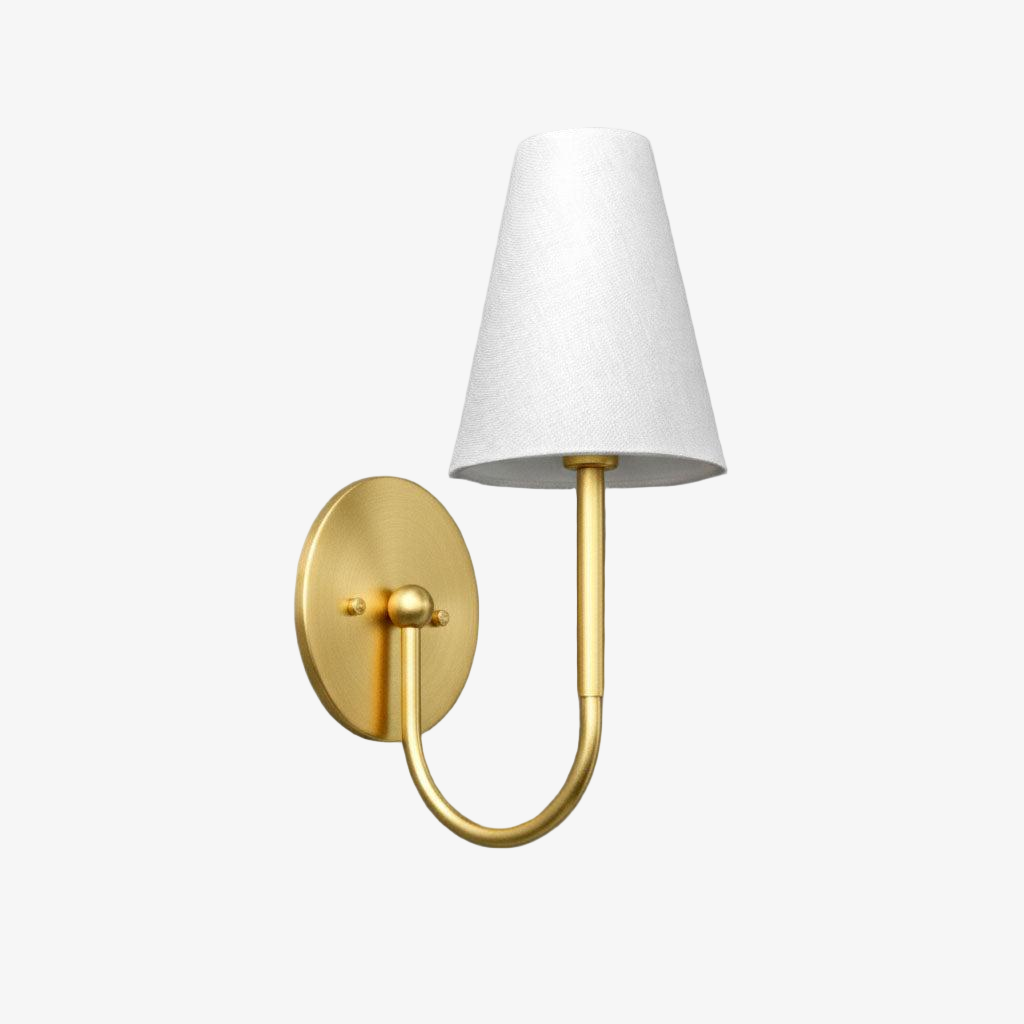 Disc Traditional Linen Wall Sconce Bedrooms