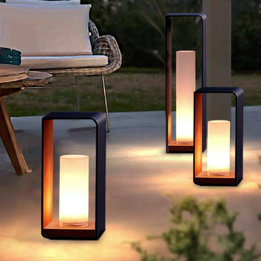 Ray Minimalist Cuboid Candle Outdoor Floor Lamp Garden