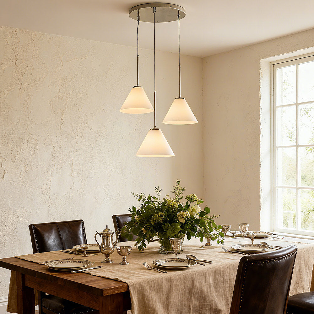 Cone 3-Light Brass Chandelier
