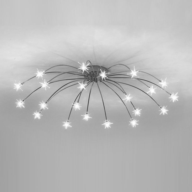 Arisha Art Deco Starry Metal Glass Flush Mount Ceiling Light - Letslighting