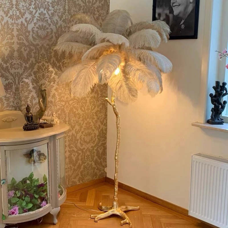 O'Moore Nordic Luxury Unique Ostrich Feather Floor Lamp/Table Lamp - Letslighting
