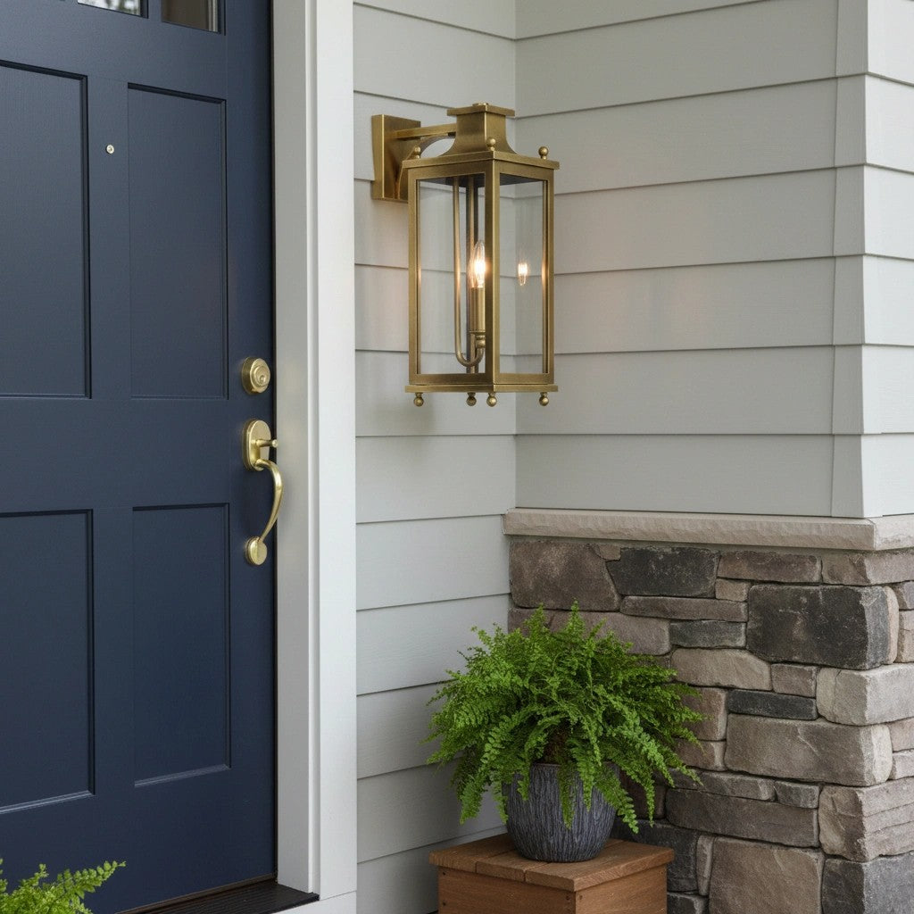 Guard  Wall Lamp  Brass Glass Outdoor