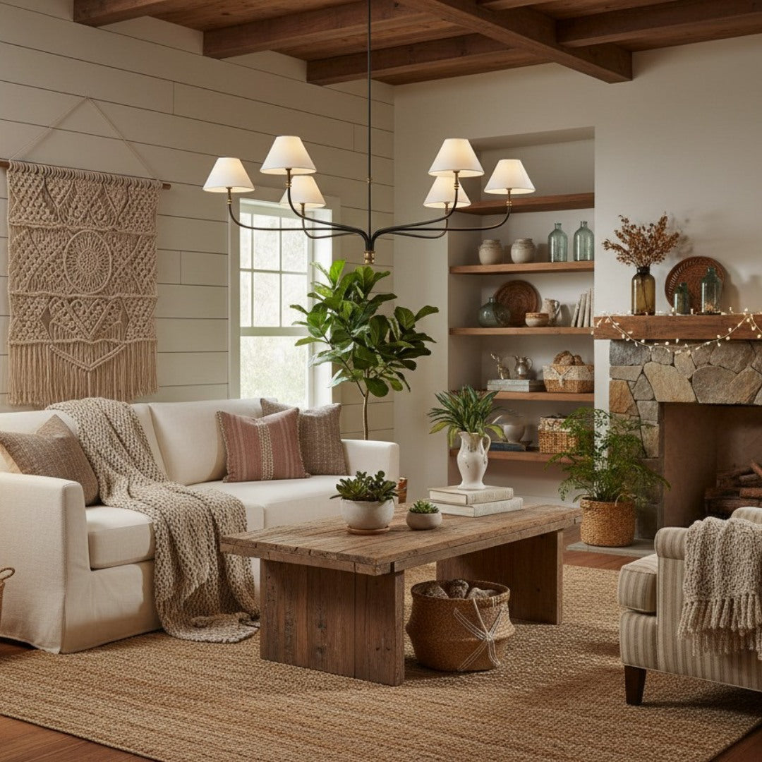 Verge Multi-light Fabric Chandelier