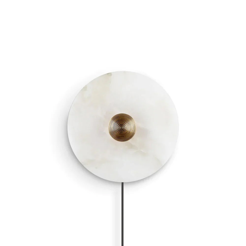 Round Alabaster Plug In Wall Lamp - Letslighting