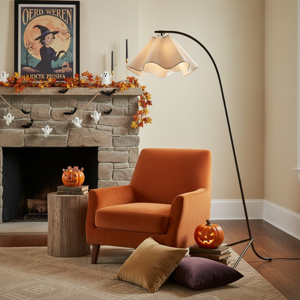 Curve Modern Fabric Floor Lamp