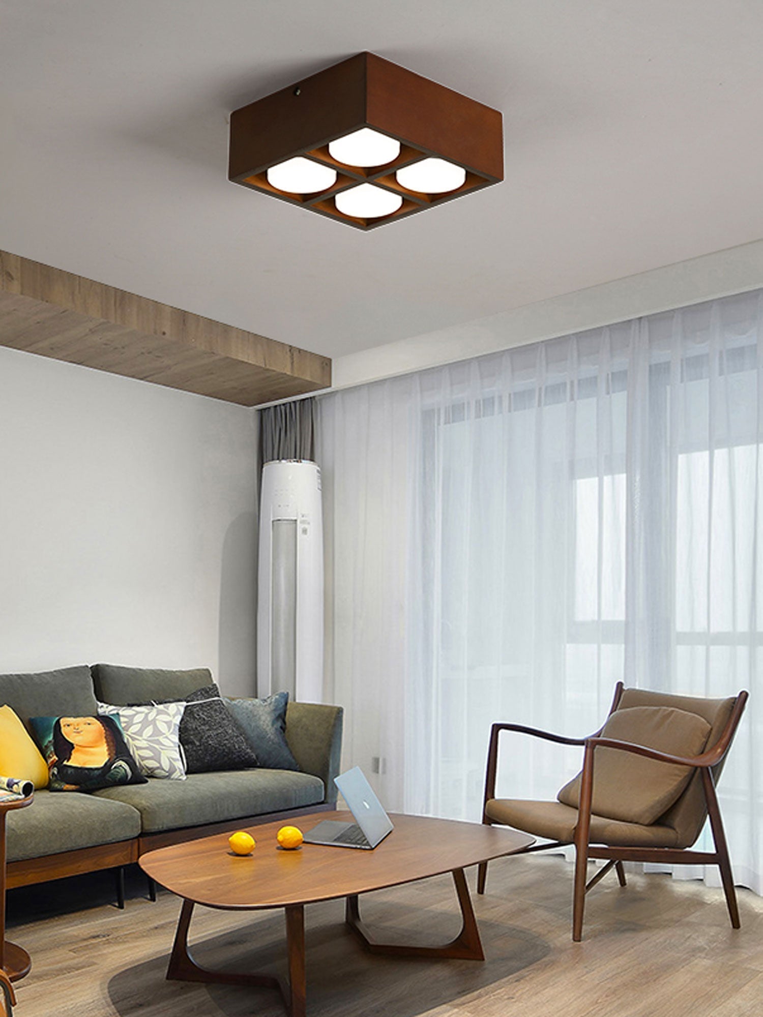 Eliza Minimalist Wood Ceiling Light - Letslighting