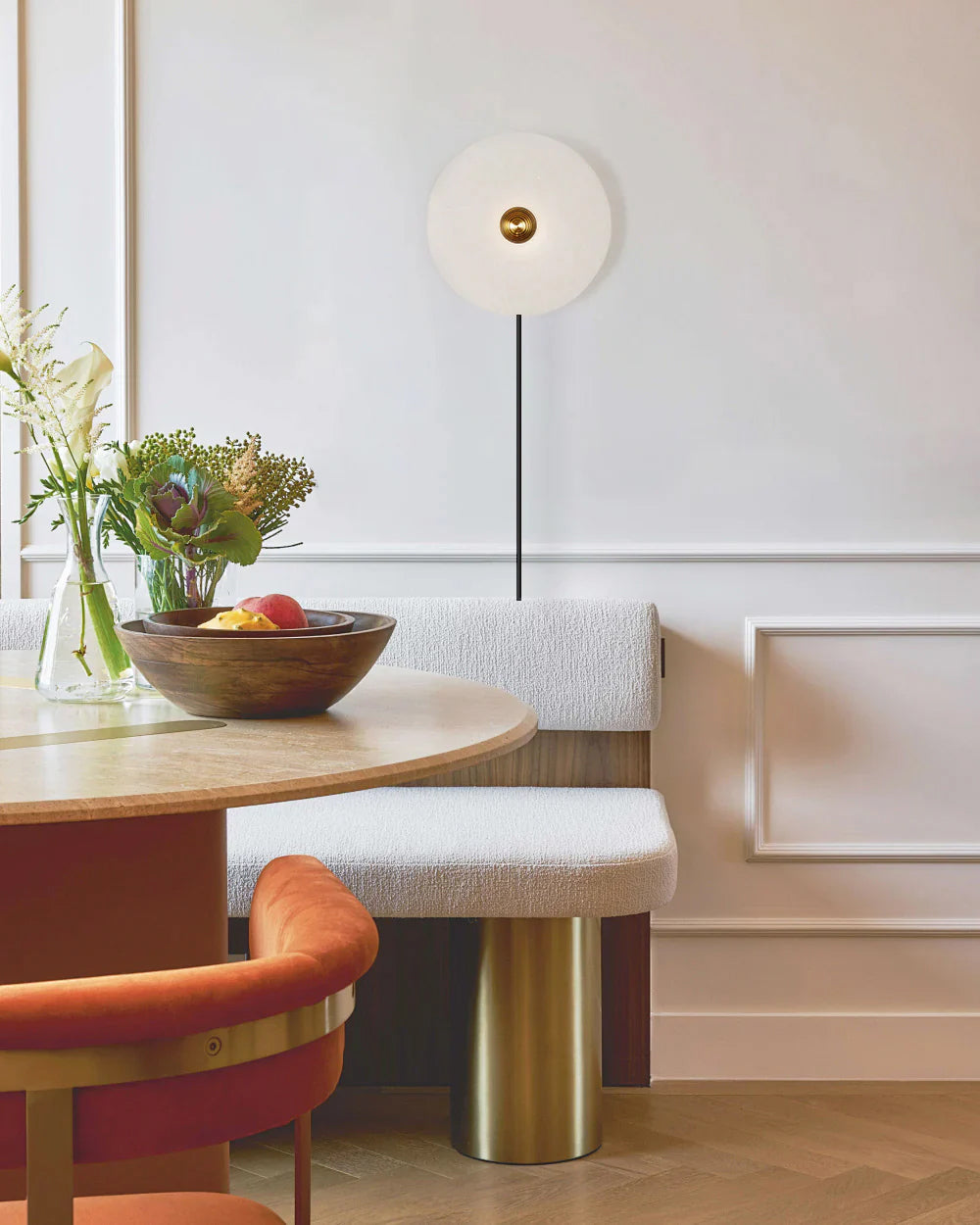Round Alabaster Plug In Wall Lamp - Letslighting