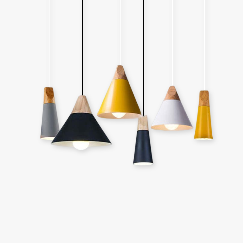 Valentina Multi-Shaped Wood And Pendant Light, 6 Colors - Letslighting