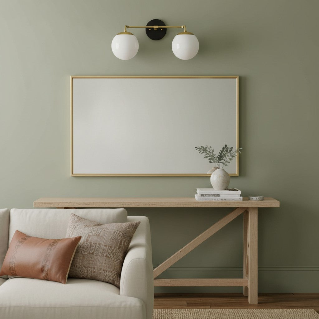 Pearl 2/3-Light Wall Sconce Milk Glass Hallway