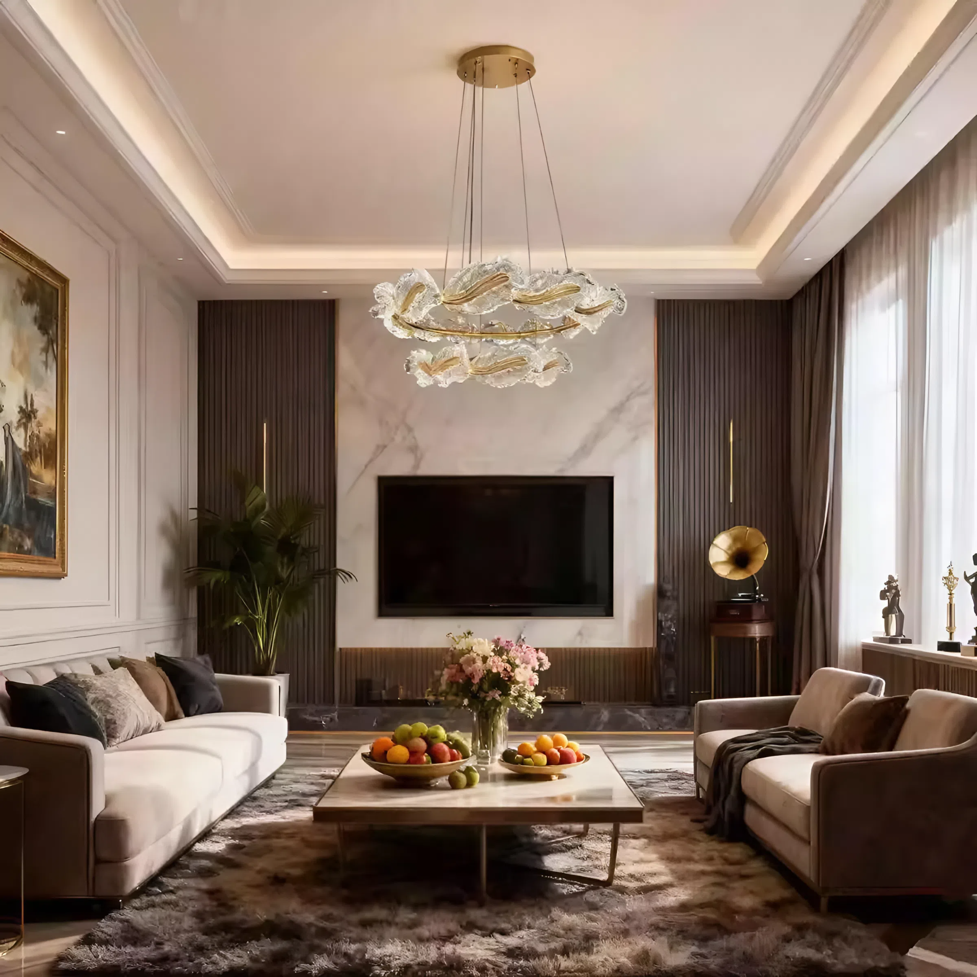 Vitrisa Luxury Leaf Chandelier