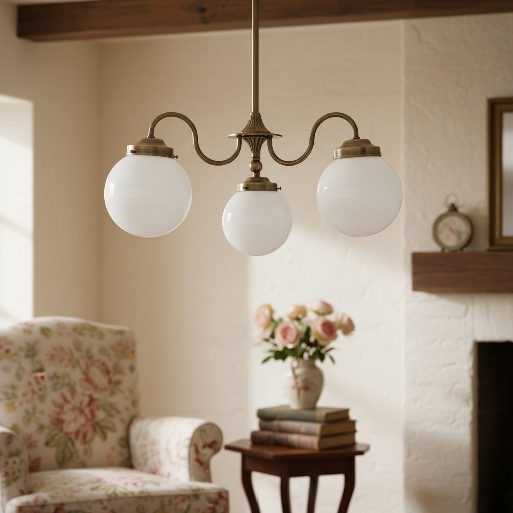 Pearl 3-Light Glass  Chandelier