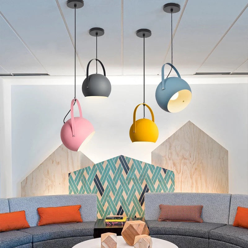Valentina Colorful Art Deco Pendant Light Spherical Metal Bedroom