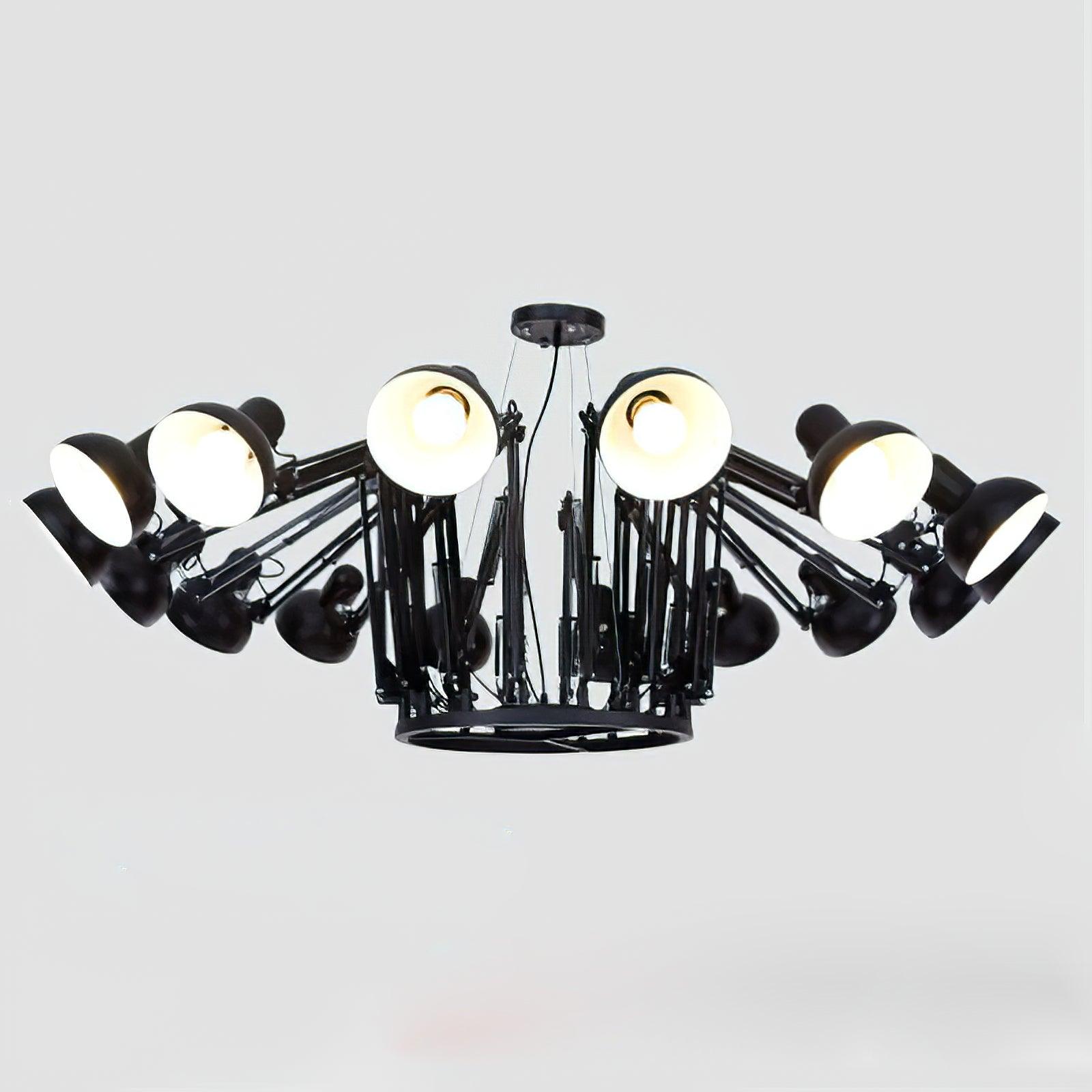 Lustra Chandelier Black Adjustable Multi Arm - Letslighting