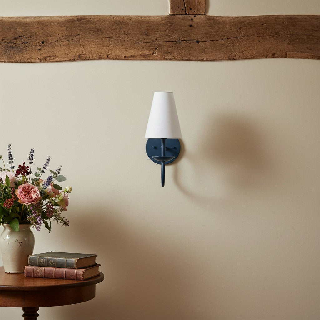 Disc Classic Wall Sconce White Linen Hallways