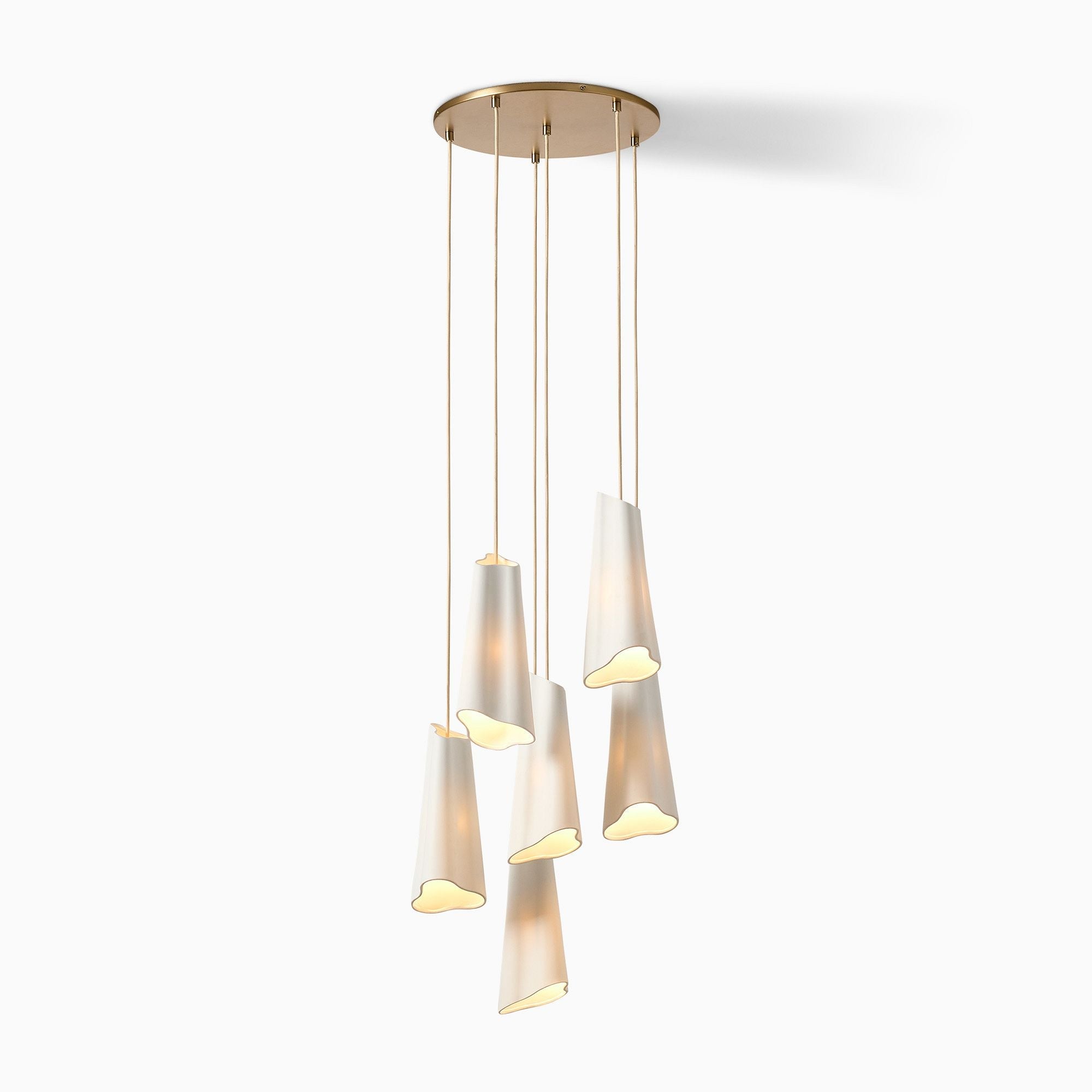 Slant Ceramic Multi-Light Pendant Light