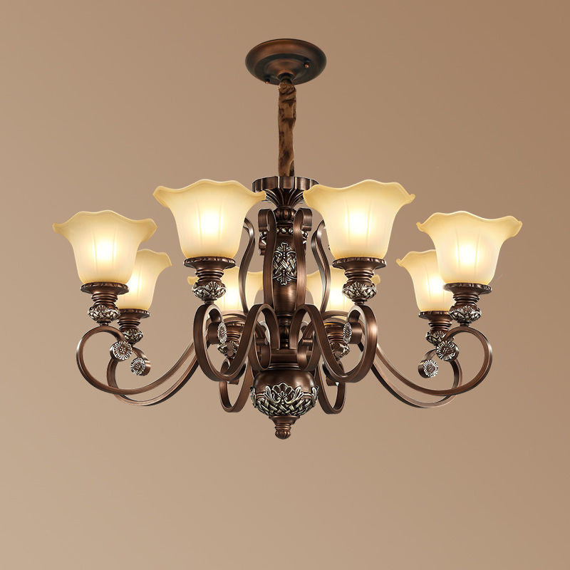 Arisha Retro Flower Pendant Light Glass Living Room Bedroom - Letslighting