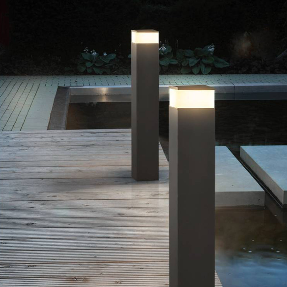 Ray Modern Metal Rectangular Outdoor Path Light
