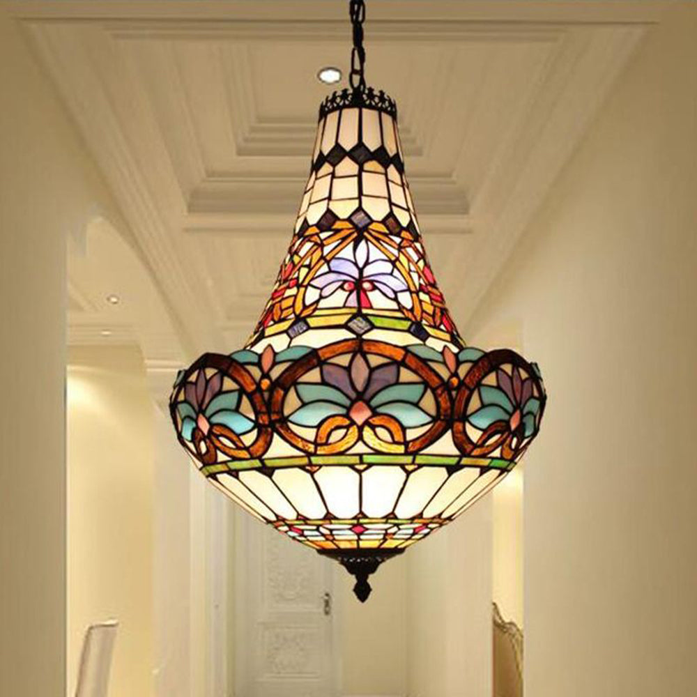 Tiffany Vintage Vase Stained Glass Colorful Pendant Light, Kitchen Island