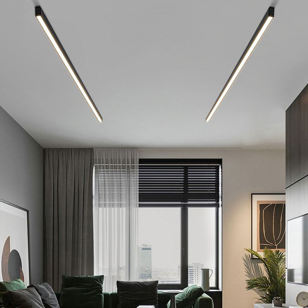 Edge Modern LED Linear Metal Flush Mount Ceiling Light