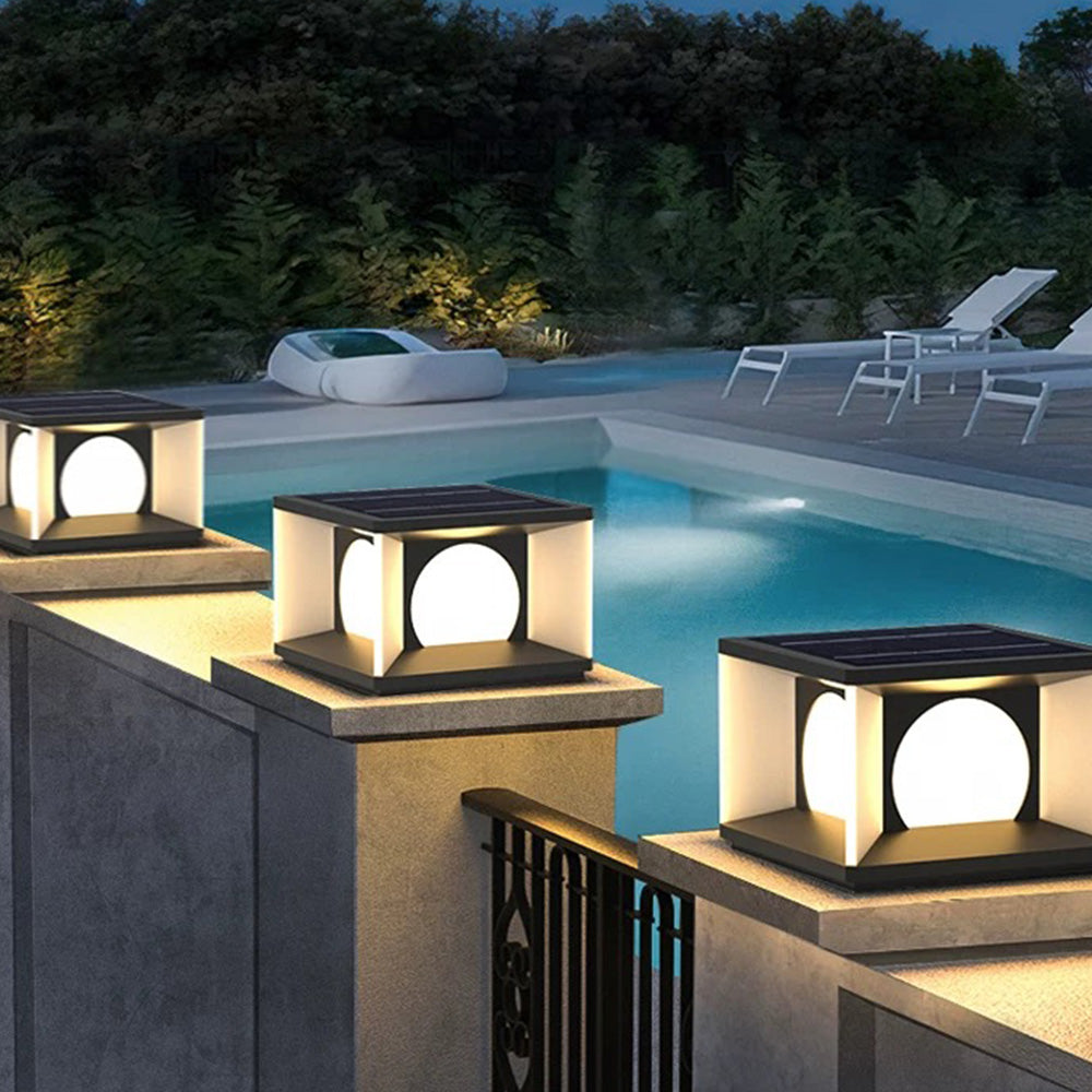Aria Modern Square Metal Outdoor Light Post