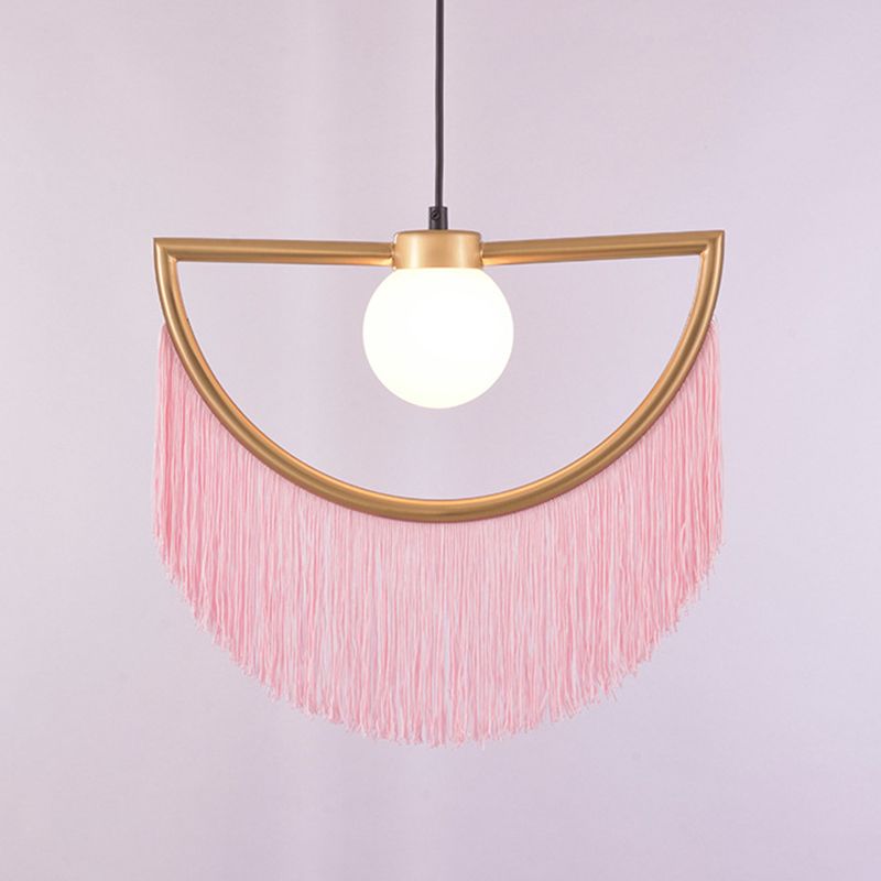 Arisha Retro Fringe Fabric Pendant Light
