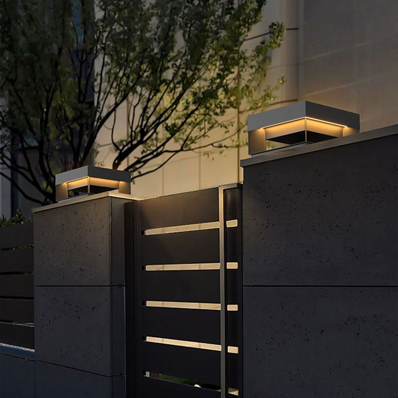 Ray Post Modern Solar Square Metal LED Outdoor Light